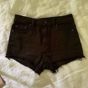 Talula highwaisted black denim shorts